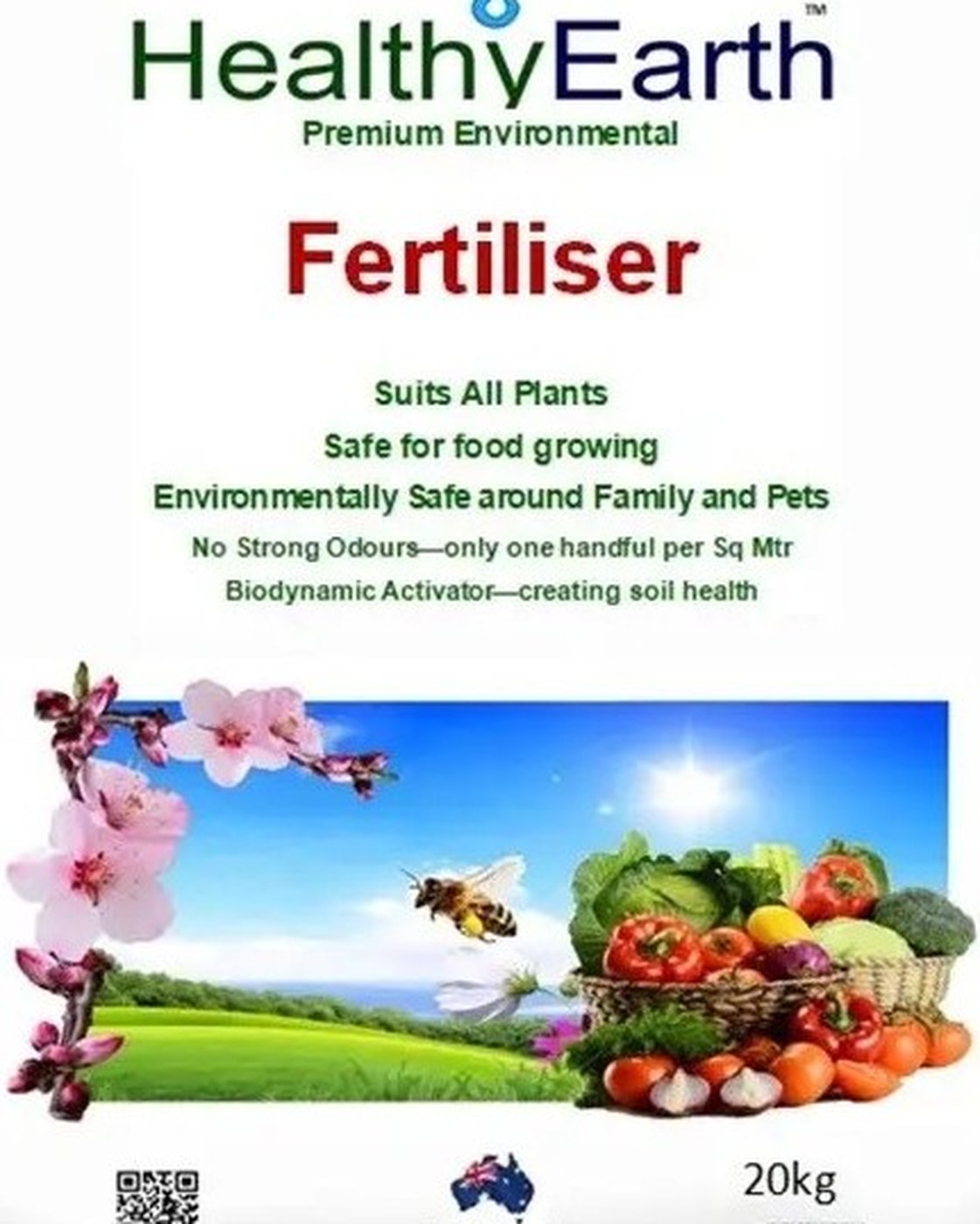 A garden bed established with the Healthy Earth 100% organic fertiliser range